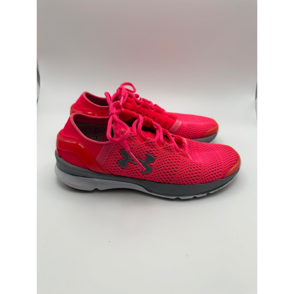 Under Armour Charged Neon Pink Mesh Running Shoes Womens 7 1286241-962